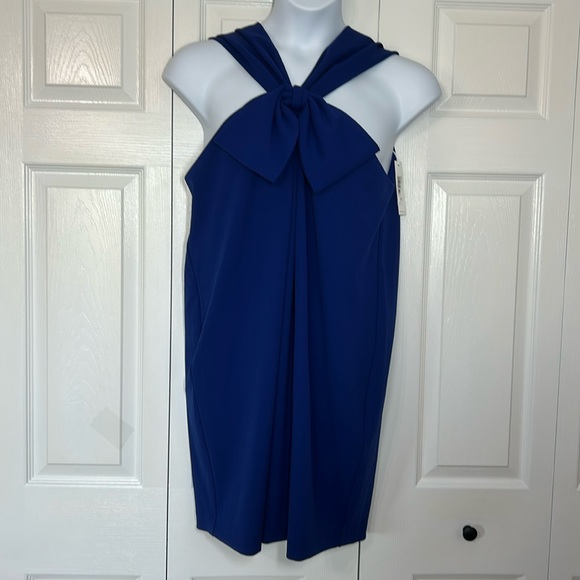 Trina Turk FROU FROU Midi Semi-formal Cocktail Blue Midi dress with Bow Size 14 - Picture 2 of 13